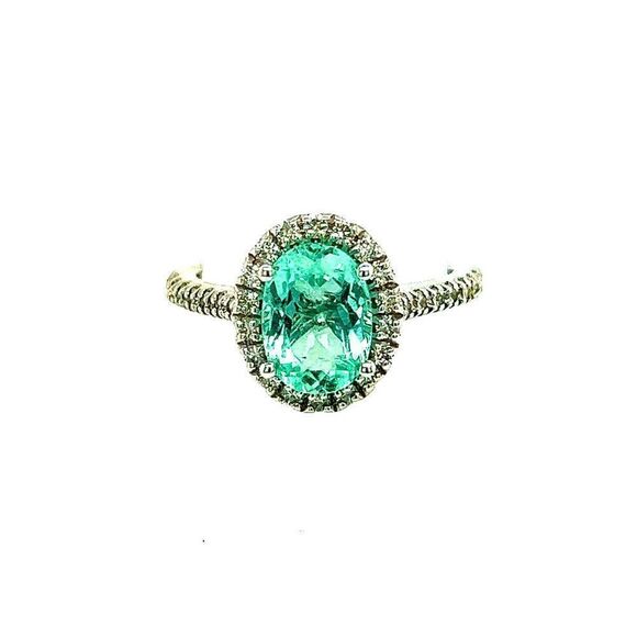 Natural Colombian Emerald Diamond Ring Size 6.5 14k WG 2.98 TCW Certified 218110 - Picture 9 of 17